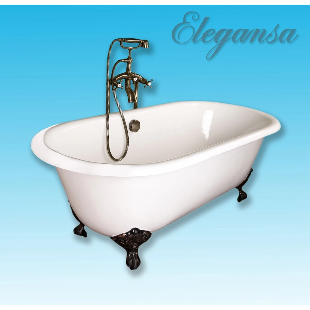 Ванна чугунная Elegansa Gretta Bronze V0000141 167,6x76,5 см, отдельностоящая, белый