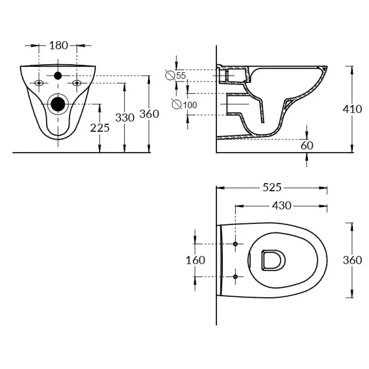 Унитаз подвесной Kerama Marazzi XPro XPRO.wc.02 безободковый, белый глянец