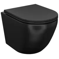 Унитаз подвесной IDDIS Blanco BLAR3BMi25 безободковый, с сиденьем микролифт, черный матовый