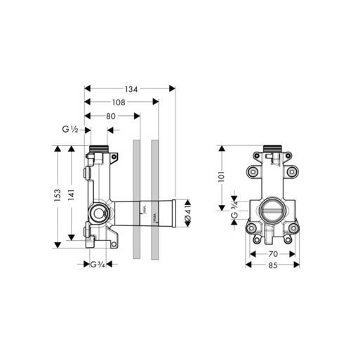 Внутренняя часть запорного вентиля AXOR Starck Shower Collection 10971180
