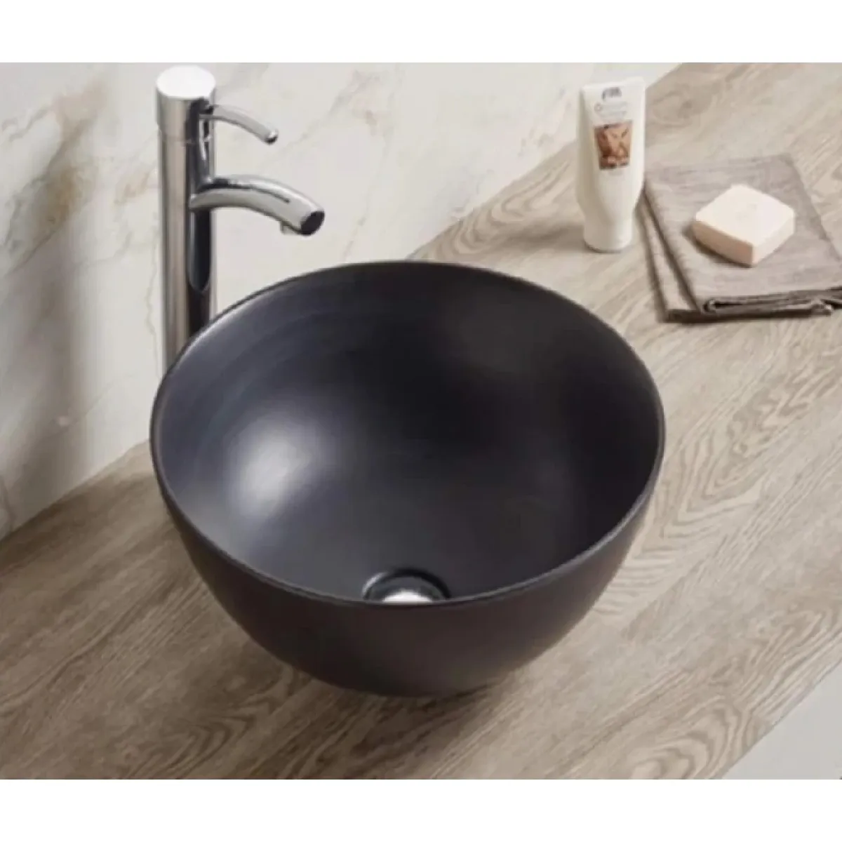 Раковина-чаша CeramaLux 104MB 41,5x41,5 см, накладная, черный матовый