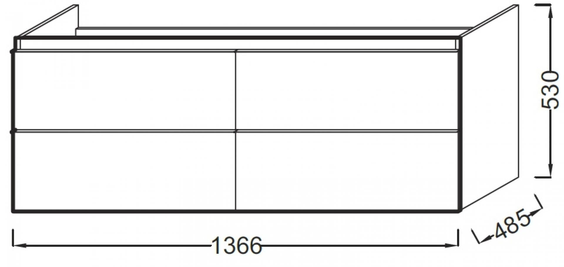 Тумба под раковину 135 см Jacob Delafon Odeon Up EB997-E71 серый дуб