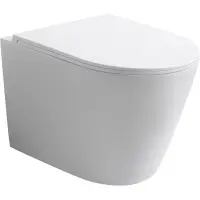 Унитаз подвесной Veconi Ando VAN-48T безободковый, торнадо, с сиденьем микролифт, белый