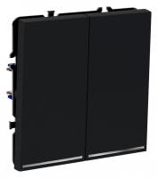 Выключатель проходной двухклавишный с подсветкой без рамки Voltum S70 VLS020407