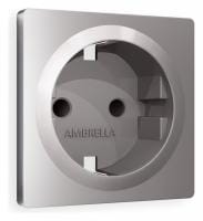 Накладка для розетки с заземлением и со шторками Ambrella Volt ALFA AP5070