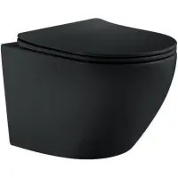 Унитаз подвесной Aquatek Европа AQ1901-MB безободковый, с сиденьем микролифт, черный матовый