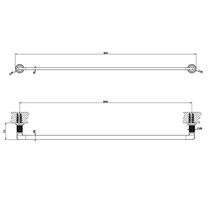 Полотенцедержатель Gessi Inciso 91 см 58505#149 матовая сталь