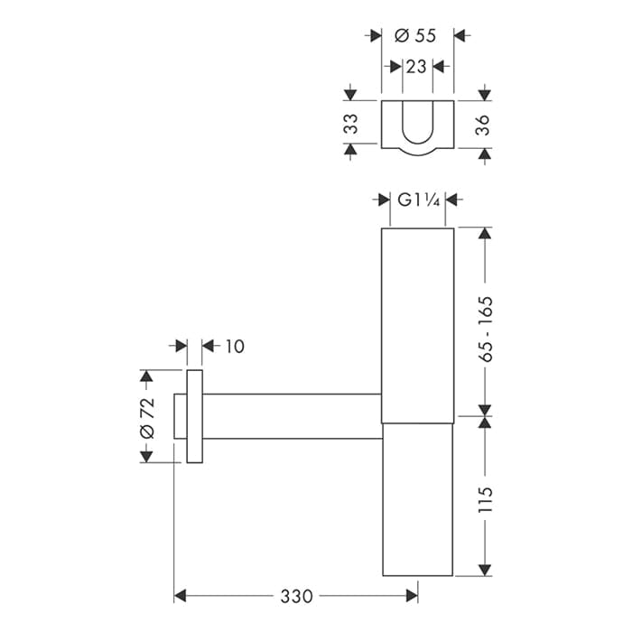 Сифон для раковины Axor Flowstar 51303820 шлифованный никель