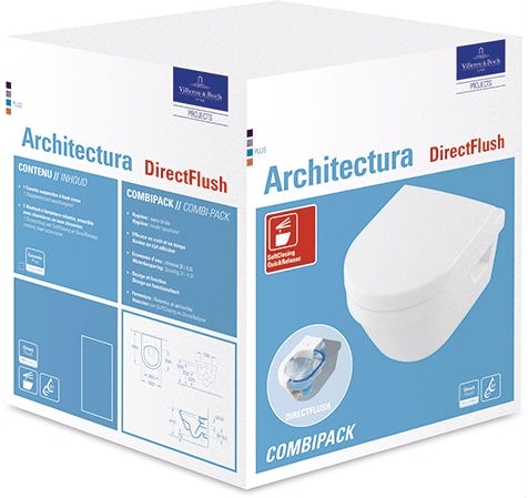 Подвесной унитаз Villeroy&Boch Architectura PLUS 4687HR01 с крышкой микролифт