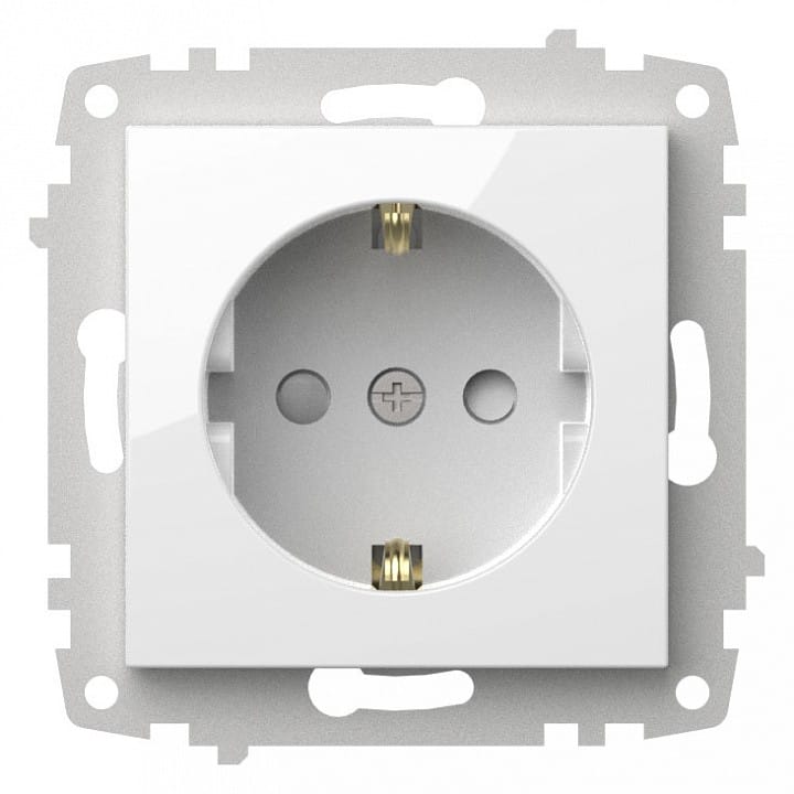 Розетка с заземлением и со шторкой, без рамки Elbi Eleсtriс Zena Vega 609-015600-243