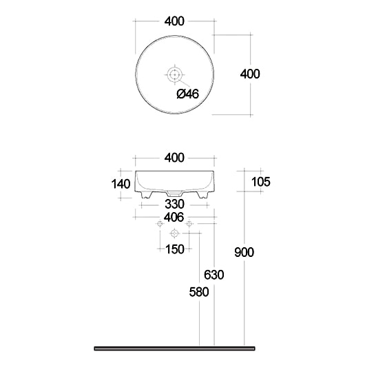 Раковина Kludi Resa R 40 58CW1053 белая матовая