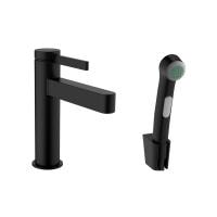 Смеситель для раковины hansgrohe Finoris 76210670 с гигиеническим душем черный матовый