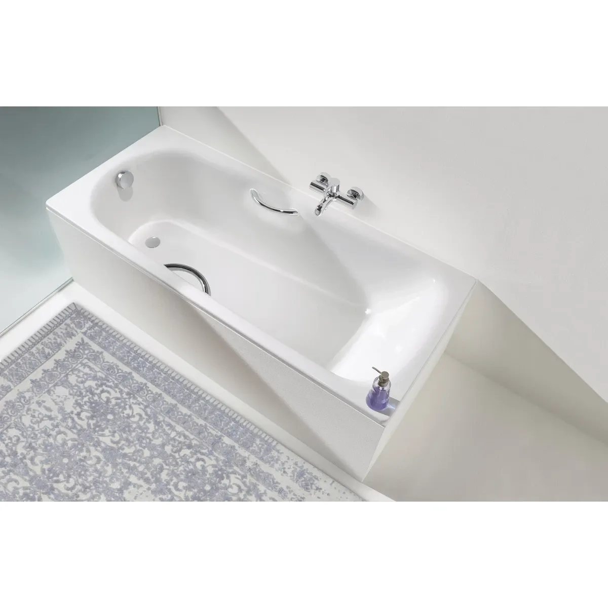 Ванна стальная Kaldewei Saniform Plus Star 331 133130000001 150x70 см, с отверстиями под ручки, антискользящим покрытием, альпийский белый