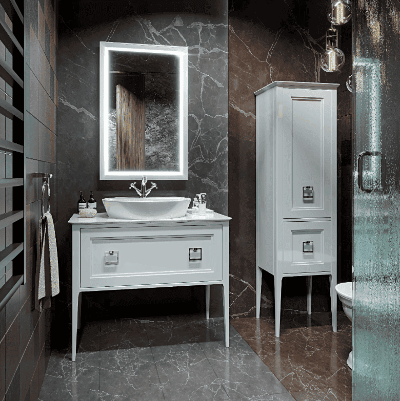 Пенал Bagno Piu Neo 40 VN-3-175-29 DX + BU 014.75.Cromo матовая лагуна