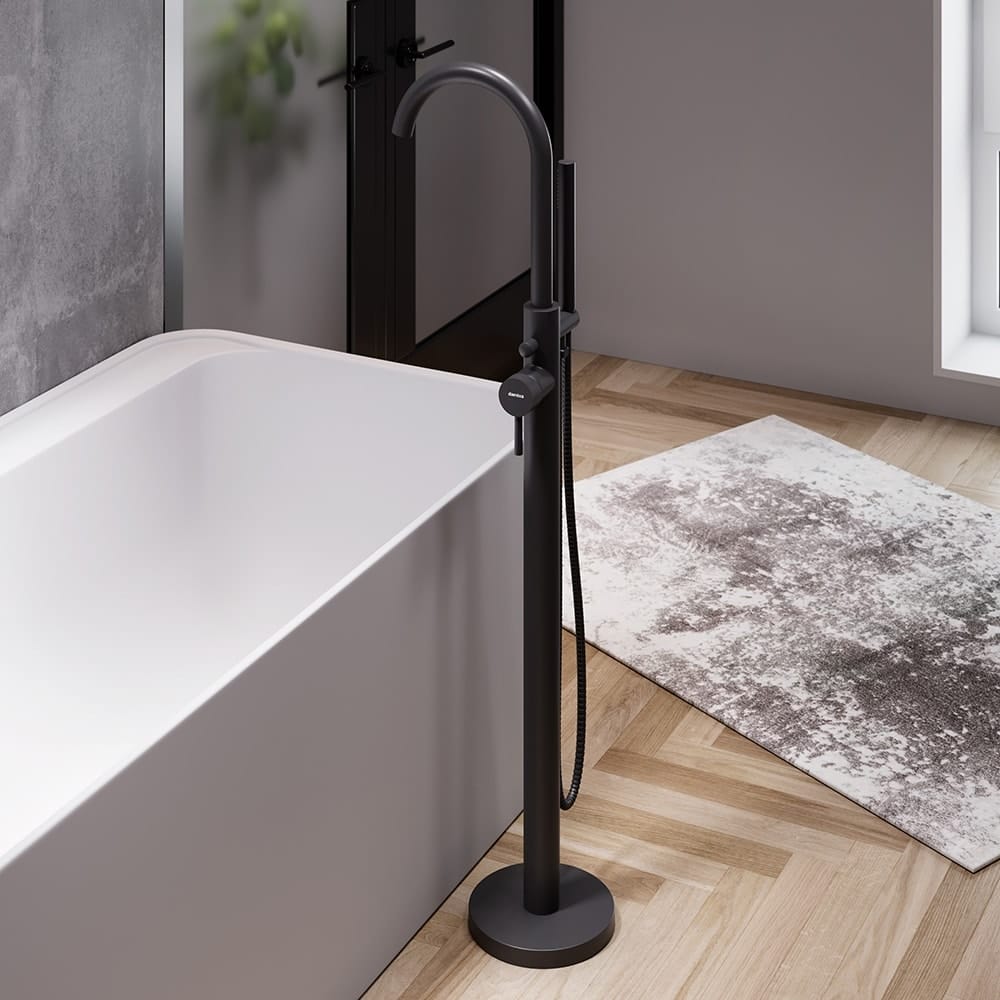 Смеситель для ванны Damixa Scandinavian Pure 365000300 с ручным душем черный матовый