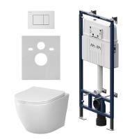 Комплект унитаза с инсталляцией AM.PM Like IS100201.801900 с белой клавишей смыва