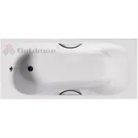 Ванна чугунная Goldman Donni DN18080H 180x80 см, с отверстиями под ручки, белый