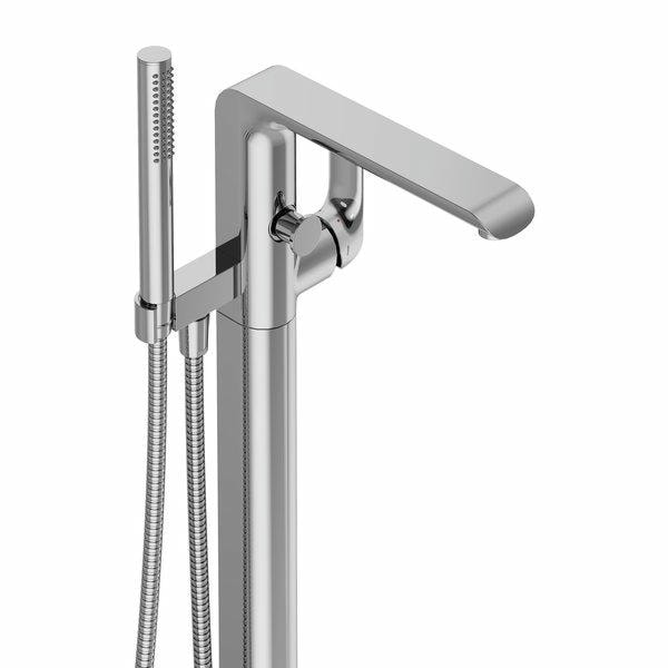 Напольный смеситель для ванны Ravak Flat FL 080.00CR X070440 с лейкой