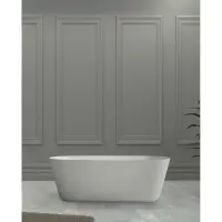 Ванна из литьевого мрамора Abber Stein AS9606 160x80 см, отдельностоящая, белый матовый