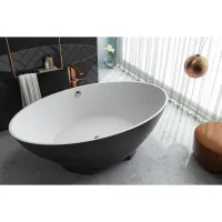 Ванна из литьевого мрамора Kolpa-San Tristan FS Black 592560 195x117 см, отдельностоящая, белый матовый/черный матовый