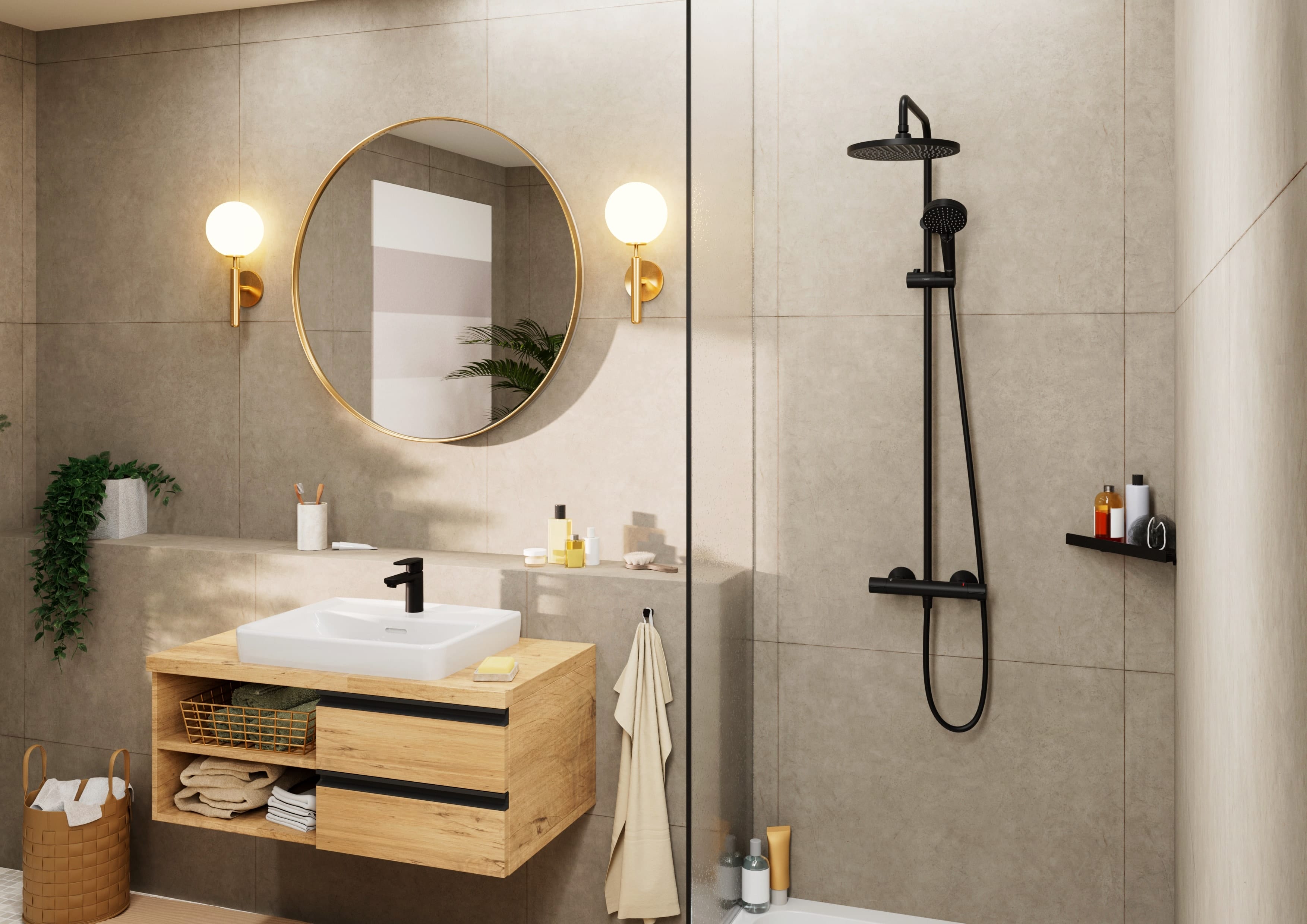 Душевая стойка hansgrohe Vernis Blend Showerpipe 240 1jet 26426670 черный матовый