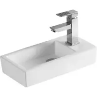 Раковина CeramaLux 9272L 36,5x18 см L, рукомойник, белый