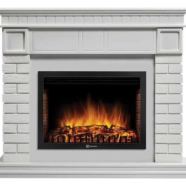 Портал Firelight Bricks 25 камень белый, белая эмаль