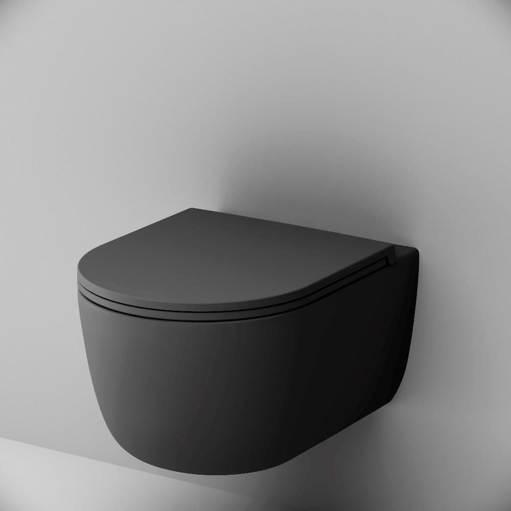 Подвесной унитаз Damixa Sirius DX86C1700MBSC с крышкой-сиденьем черный матовый