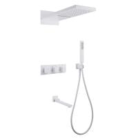 Душевая система Abber Daheim AF8253W с термостатом белая матовая