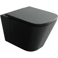 Унитаз подвесной Ceramica Nova Union CN4009TMB безободковый, торнадо, с сиденьем микролифт, черный матовый