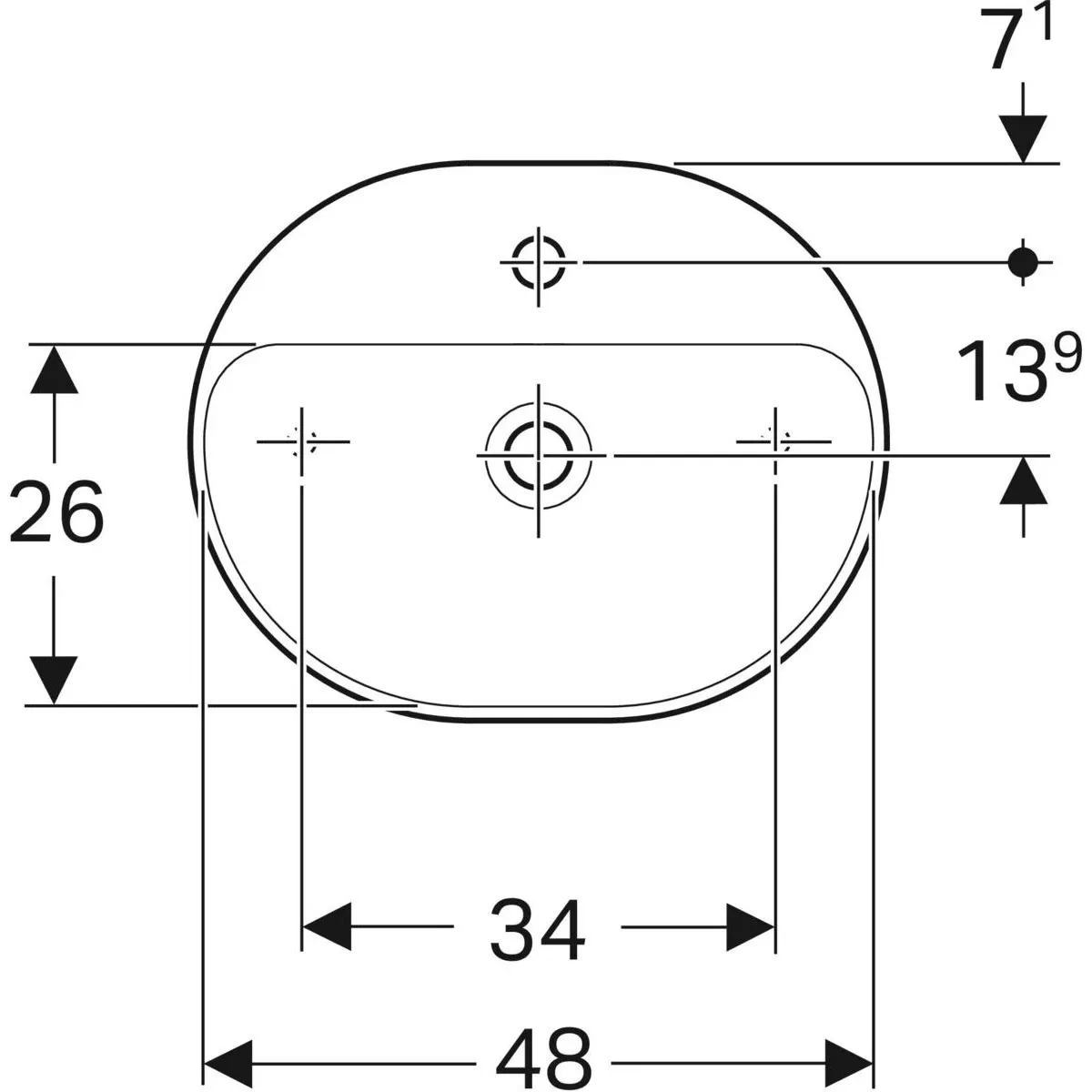 Раковина 50x40 см Geberit VariForm 500.776.01.2