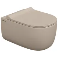 Унитаз подвесной Berges Ego XL 082728 безободковый, с сиденьем микролифт, жасмин матовый