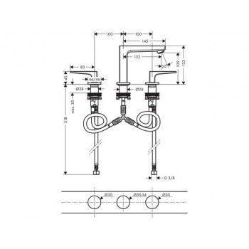 Смеситель для раковины hansgrohe METROPOL 32514000