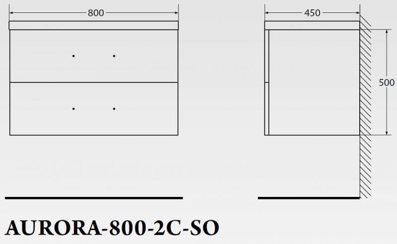 Тумба под раковину BelBagno AURORA AURORA-800-2C-SO-BL