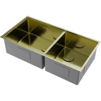 Кухонная мойка Omoikiri Taki 85-2-LB-U/IF Side 4997038 светлое золото