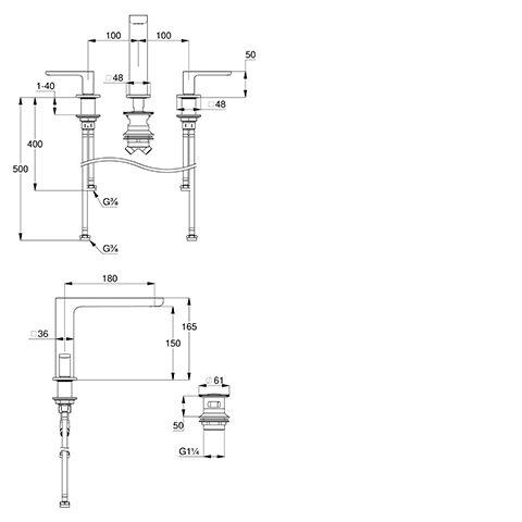 Смеситель для раковины Kludi Renon 423930575