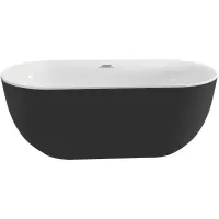 Акриловая ванна Aquatek Афина AQ-144778Bl 170x78 см, отдельностоящая, черный/белый