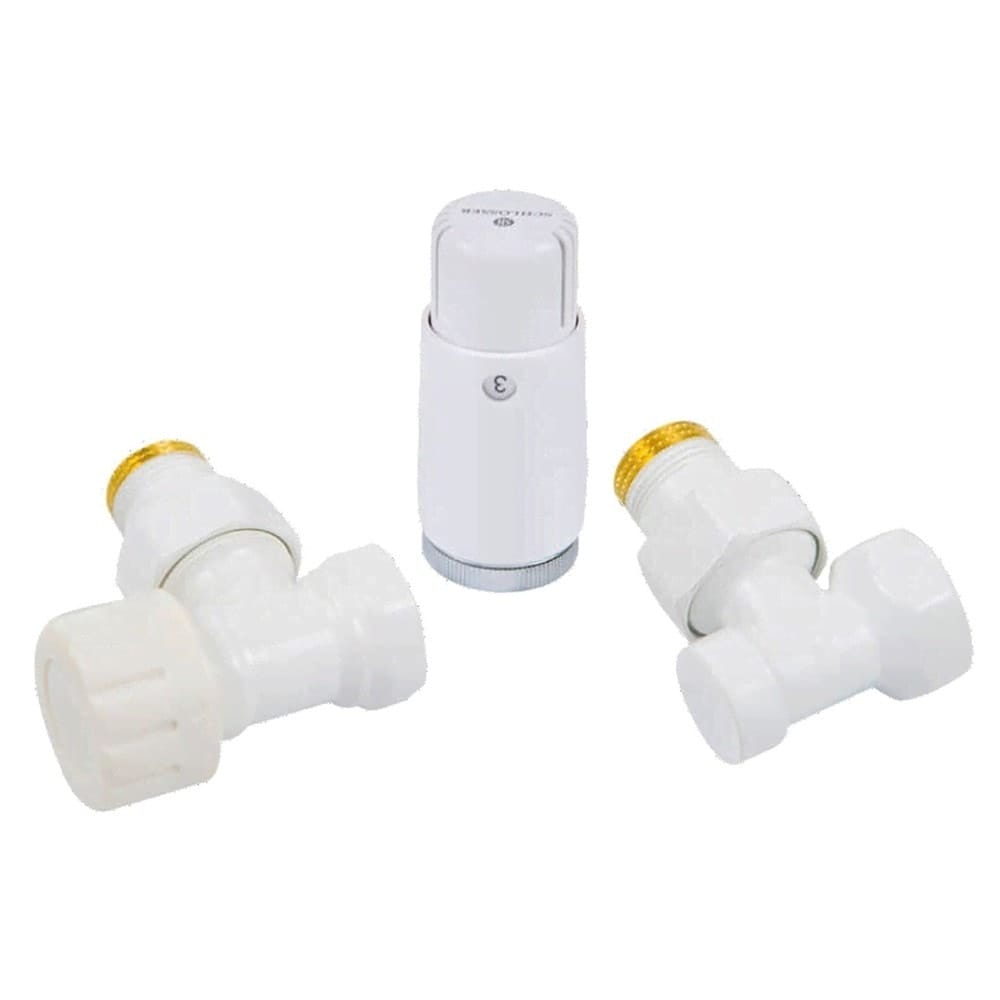 Комплект подключения угловой STANDARD MINI 1/2" (белый) с термоголовкой MINI DIAMANT М30х1,5