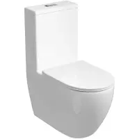 Унитаз-компакт Grossman GR-4446SQ безободковый, торнадо, с сиденьем микролифт, белый