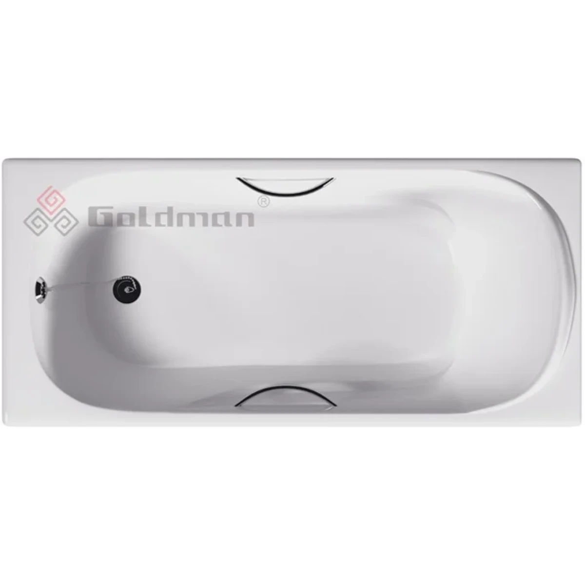 Ванна чугунная Goldman Nova NV18080H 180x80 см, с отверстиями под ручки, белый