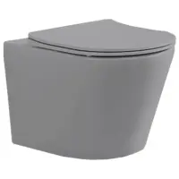 Унитаз подвесной Vincea Piatti VT1-11MG безободковый, с сиденьем микролифт, серый матовый