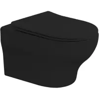 Унитаз подвесной Boheme Fiore 978-SET-B безободковый, торнадо, с сиденьем микролифт, черный матовый