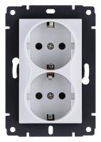 Розетка двойная с заземлением, без рамки Kollinger  REA-032WH