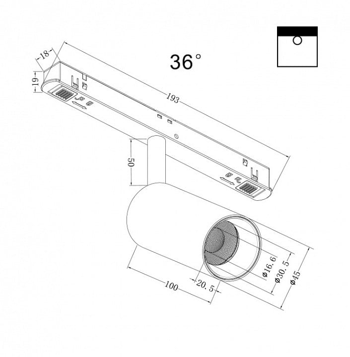 Светильник на штанге Maytoni Technical Фокус TR032-2-5W4K-M-B