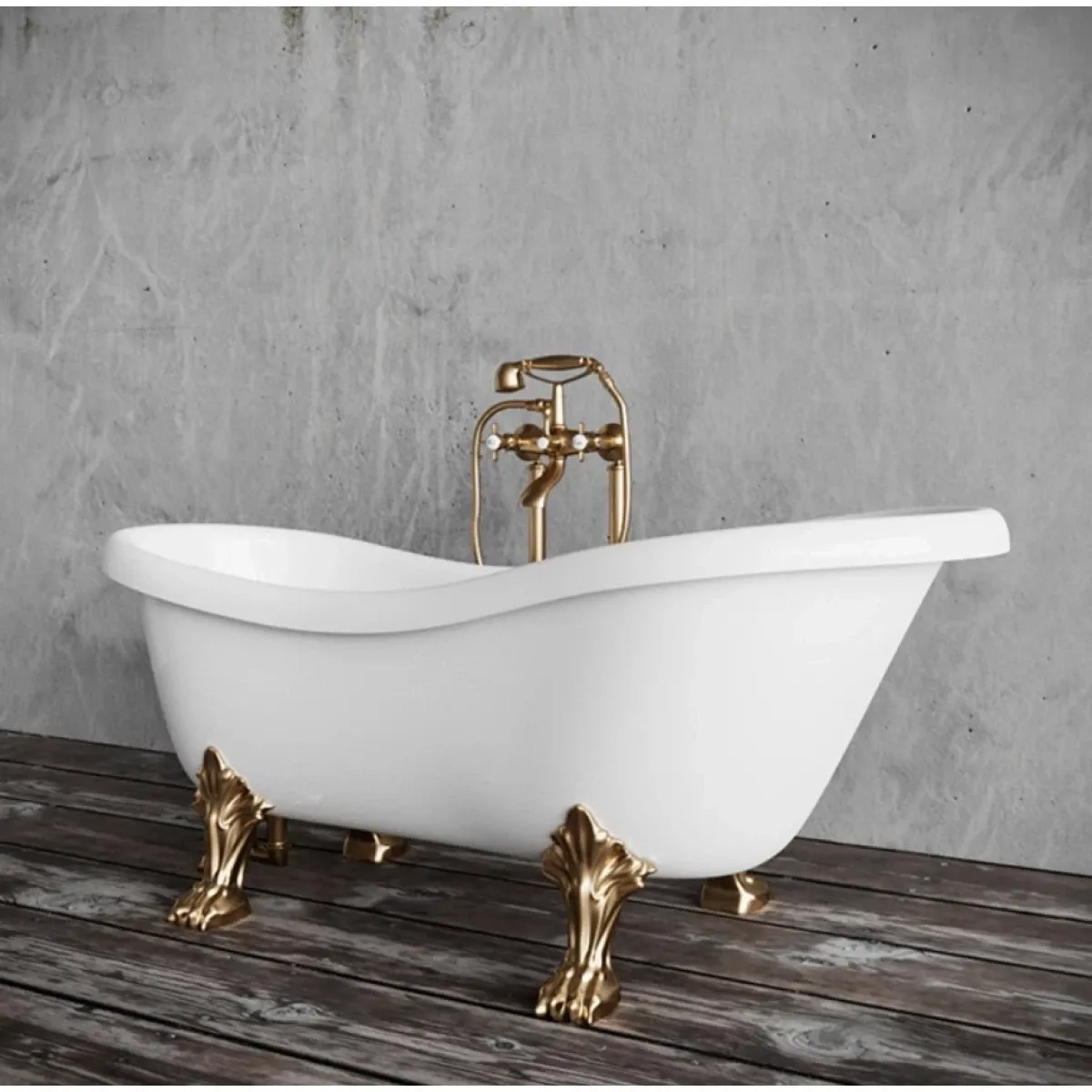 Ванна из литьевого мрамора Tiffany World TW176bi/br 176x80 см, отдельностоящая, белый