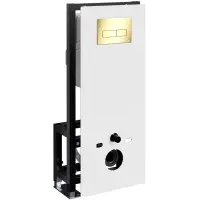 Инсталляция для унитаза WasserKRAFT Glan 66 66TLT.010.ME.WH.PG03 с кнопкой смыва, золотой