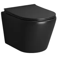 Унитаз подвесной Grossman GR-4478BMS безободковый, с сиденьем микролифт, черный матовый