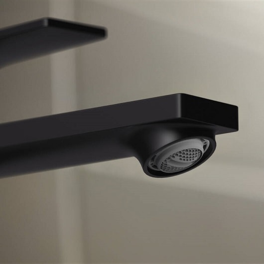 Смеситель для раковины hansgrohe Rebris E 72581670 со сливным гарнитуром черный матовый