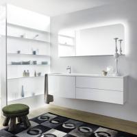 Тумба с раковиной Burgbad Sinea 161 WTU161E L F1767 C0001*1 левая белая глянцевая
