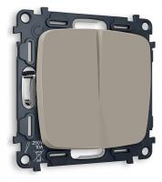 Выключатель проходной двухклавишный без рамки Ambrella Volt Quant MO363020